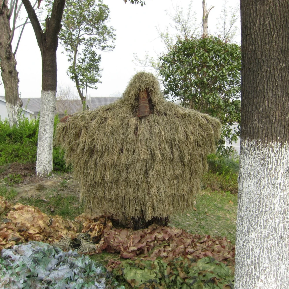 3D Лук Охота трава Ghillie пончо Снайпер пустыня камуфляж плащ для тренировок