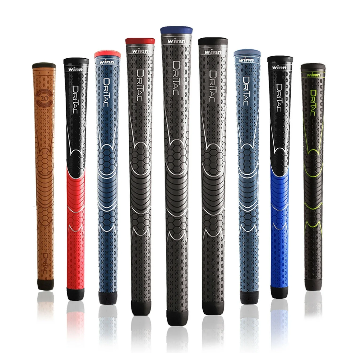 9PCS WINN DRITAC AVS GOLF GRIPS - MIDSIZE GOLF GRIPS