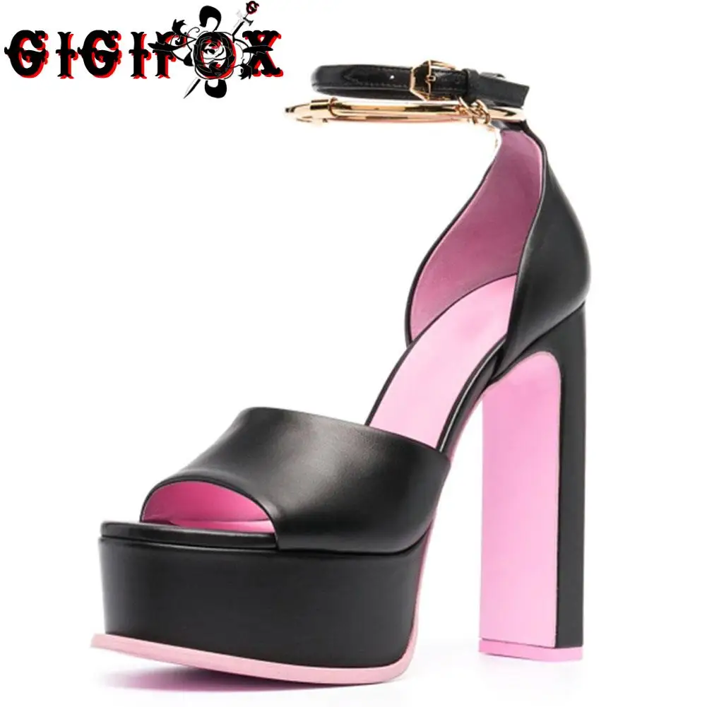 

Женские босоножки на массивной платформе GIGIFOX, вечерние туфли на высоком каблуке, большой размер 42, для лета, 2022