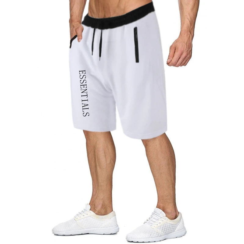 

Essentials Summer Men Shorts 2020 Cotton Casual Bermuda Black White Shorts Classic Brand Beachwear Shorts Male