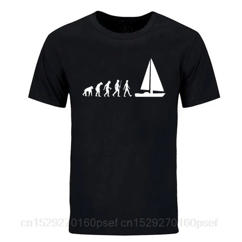

2020 модная мужская футболка с парусной лодкой, летняя Стильная хлопковая футболка с коротким рукавом, забавная футболка, мужские топы, одежд...