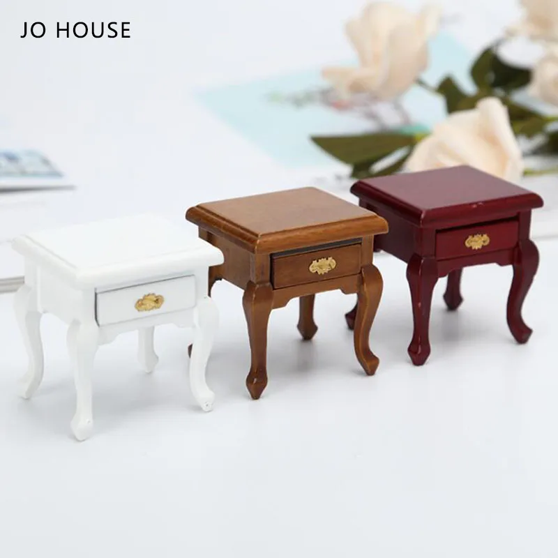 

JO HOUSE 1:12 Dollhouse Minatures Model Dollhouse Accessories Bedside Cabinet Coffee Table