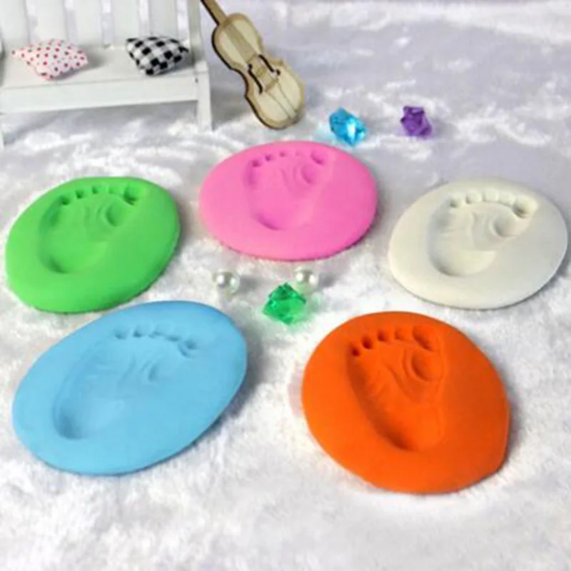 Babys on Progress Souvenirs Handprint Footprint Juguetes Air Dry Soft Clay Decoracion Items Babies Grown Memory for Pet Cat Dogs