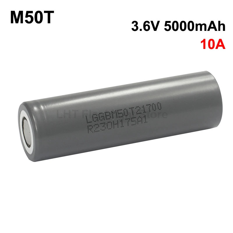 

M50T 3.6V 10A 5000mAh Rechargeable Li-ion 21700 Battery without PCB