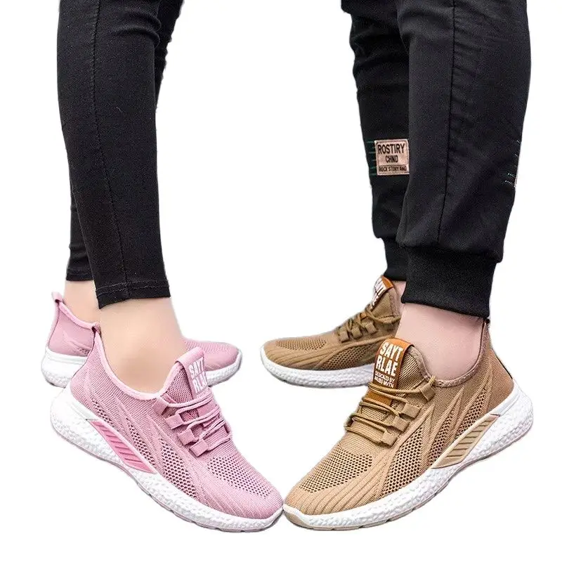 

RE Fly Knit Fabric Unisex Couple Casual Sneakers Comfortable Tennis Male Basketball Trainers Sports Running Shoes For Men Women