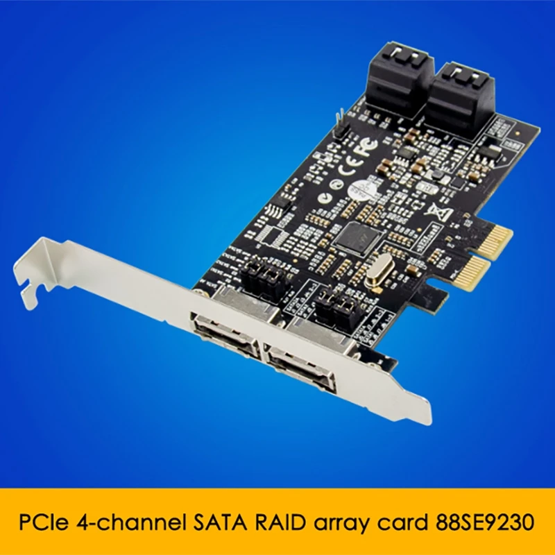 

88SE9230 PCIe SATA3.0 RAID Array Card 2-ESATA + 4-SATA RAID Expansion Card for PC Laptop