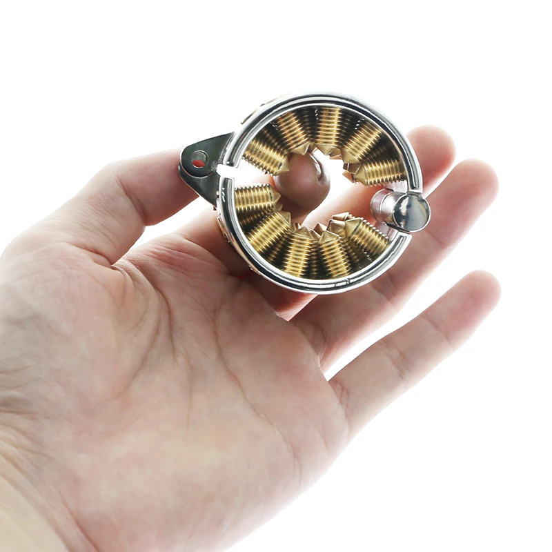 4 ряда 16 мм золотые шипы устройство целомудрия кольцо на пенис замок для мужчин