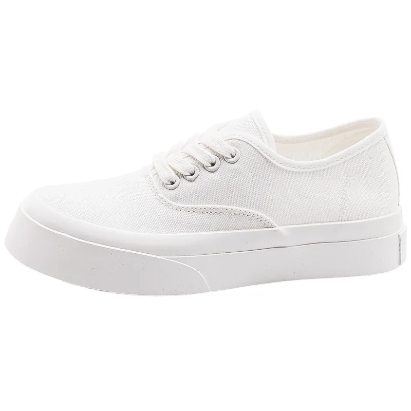 

Fashion Women Canvas Shoes 2021 Trend Platform Shoes New Comfortable Breathable High Quality Vulcanized Shoes White Flats Women