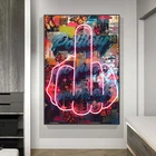 Современные граффити настенная живопись поп-арт средний палец Холст Плакаты и принты гостиная домашний декор безрамные кукро
