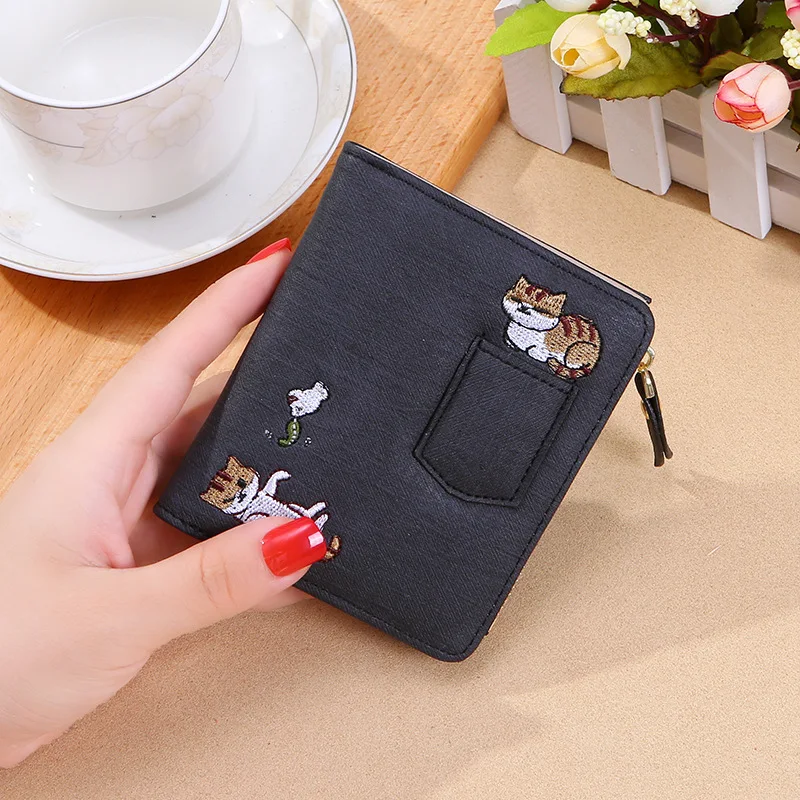 Кошелек женский кожаный с вышивкой кошелек отделением для монет и карт 2020 | Багаж