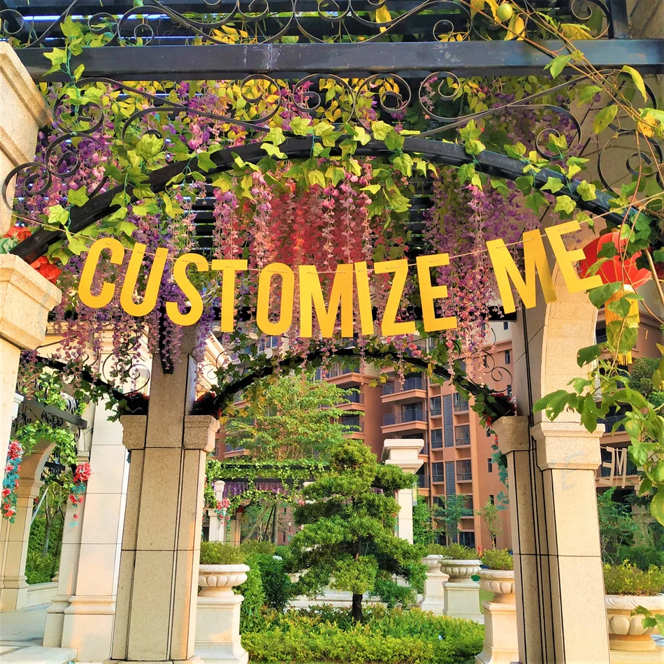 Персонализированные блестящие буквы алфавита бумажный баннер DIY висячий флаг