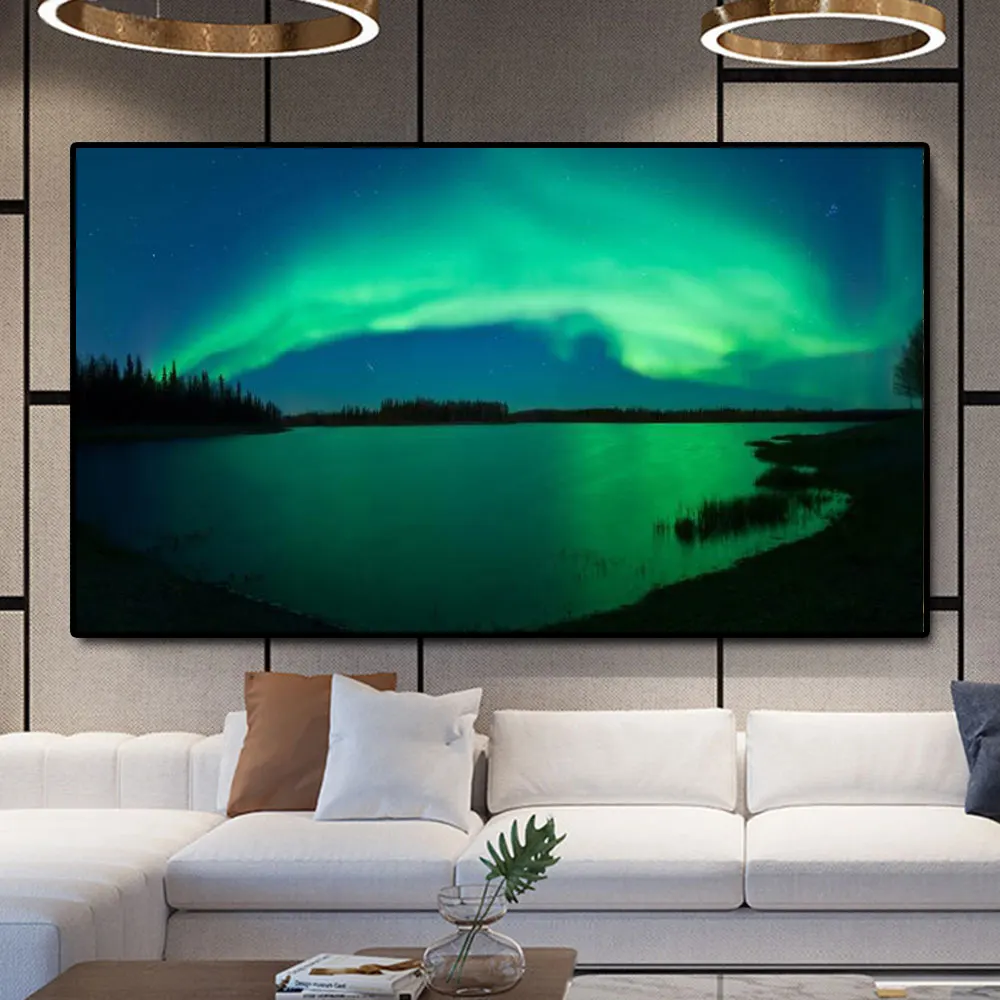 Aurora Borealis постер на стену Декор печать холст Картина Пейзаж Авроры печатает