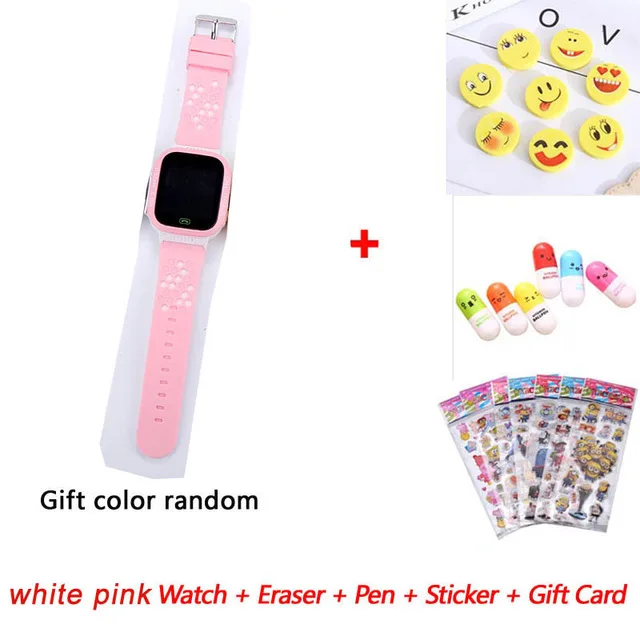 white pink gift 2 Q02 Детские умные часы с камерой и подсветкой, Детские часы с сенсорным экраном, SOS Вызов, LBS, отслеживание местоположения, Детские умные часы - Цвет: white pink gift 2