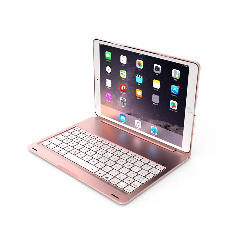 [Новинка] Алюминий 4,0 Bluetooth беспроводная клавиатура для iPad Pro 10,", металлический жесткий чехол+ Интеллектуальный переключатель вкл/выкл+ 7 цветов подсветка