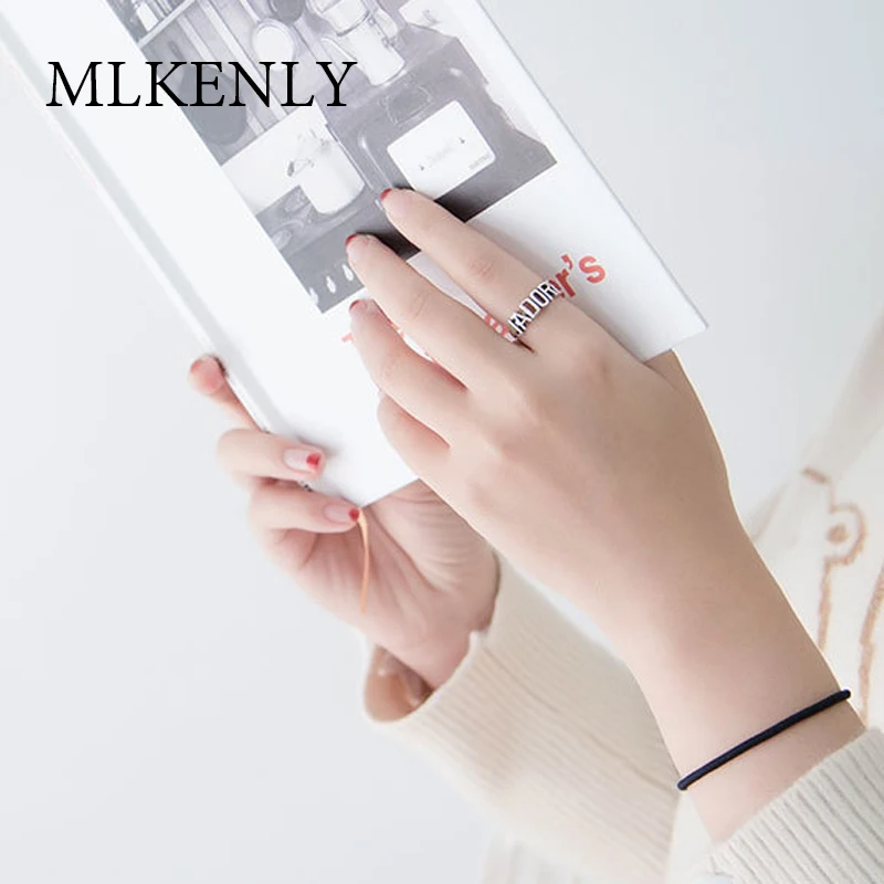 Открытое кольцо MLKENLY из стерлингового серебра s925 пробы студенческие английские