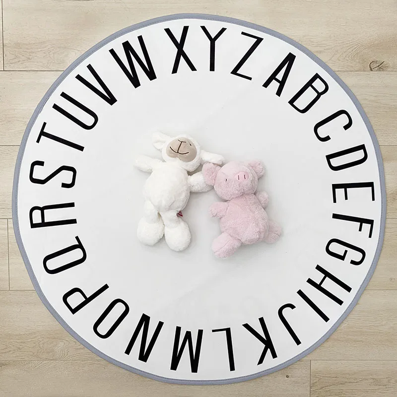 

Kids Play Game Mats Round Carpet Rugs Mat Cotton Crawling Blanket Floor Carpet For Kids Room Decoration INS Decor Baby Gifts