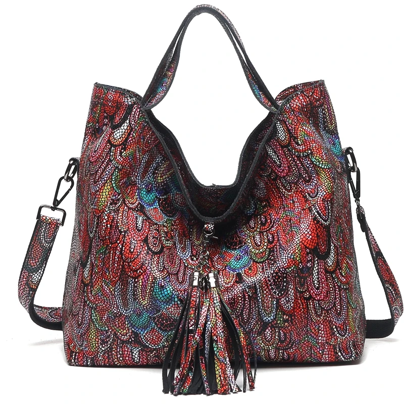 Классическая женская сумка-тоут из 100% натуральной кожи большая блестящая