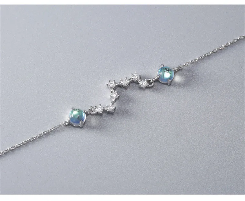 POFUNUO 925 пробы Серебряное ожерелье с Луной и звездой, корейский стиль, подарок на день Святого Валентина, чокеры, короткое ожерелье, браслет
