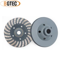 bgtec 2pcs 4inch diamond turbo row grinding cup wheel 100mm flange concrete masonry construction material grinding discs