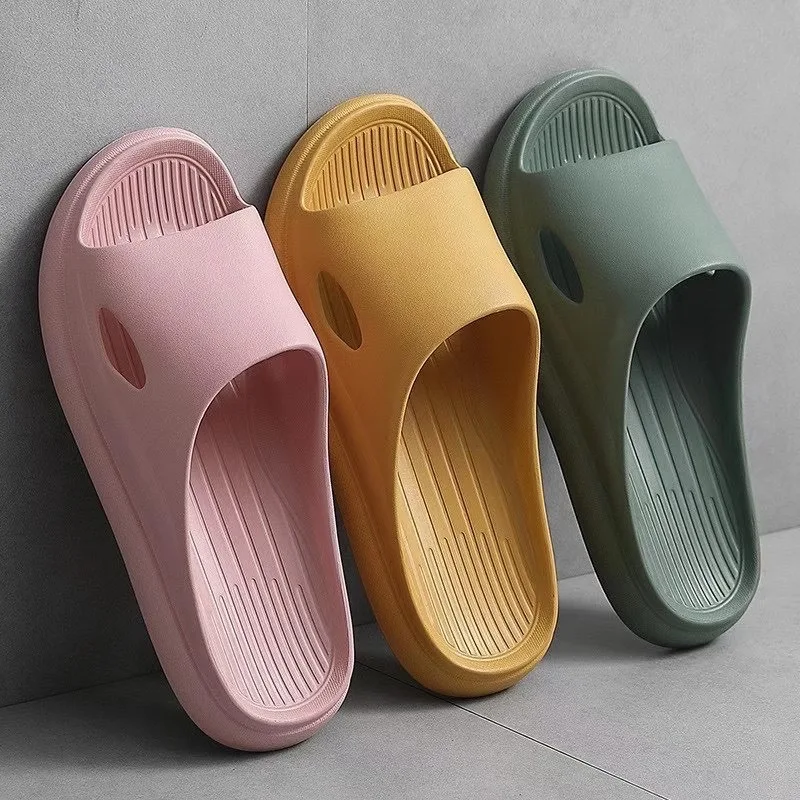

Fashion Home Slippers Slip On Plats Men Hotel Indoor Floor Flat Shoes Female Slides Summer Non-slip Family Bathroom Sandal