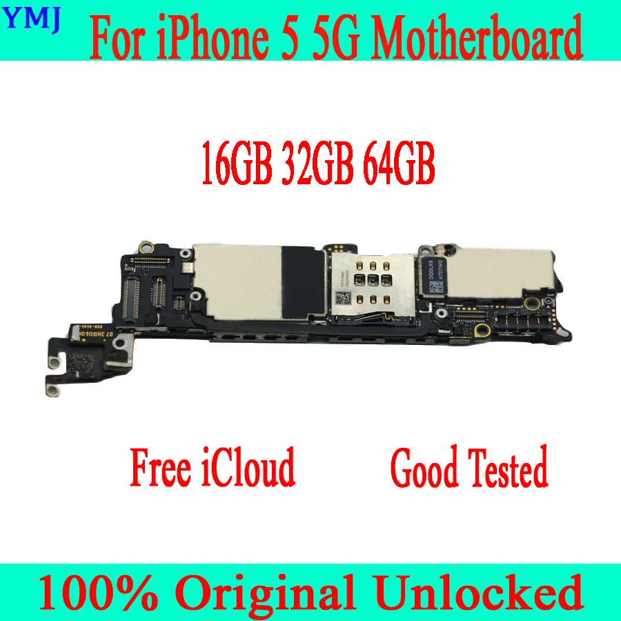 16 ГБ 32 ГБ 64 ГБ для iphone 5 материнская плата с системой IOS, оригинальная разблокированная для iphone 5 5g материнская плата с полным чипом, хорошо протестирована