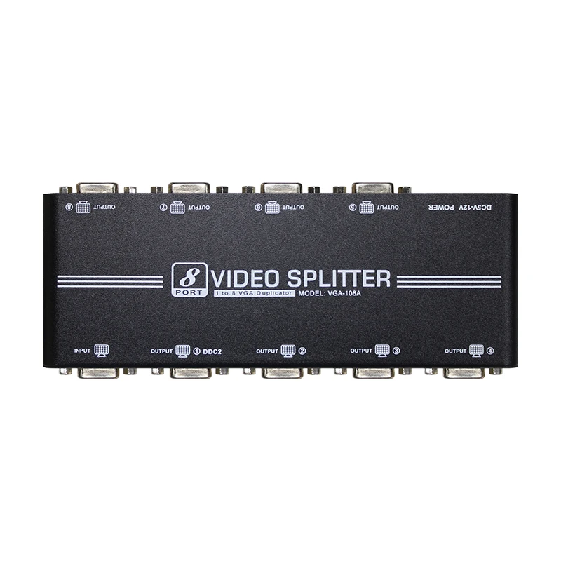 VGA-разветвитель 1x4 1-4 порта 200 МГц поддержка 1920x1440 с адаптером питания для
