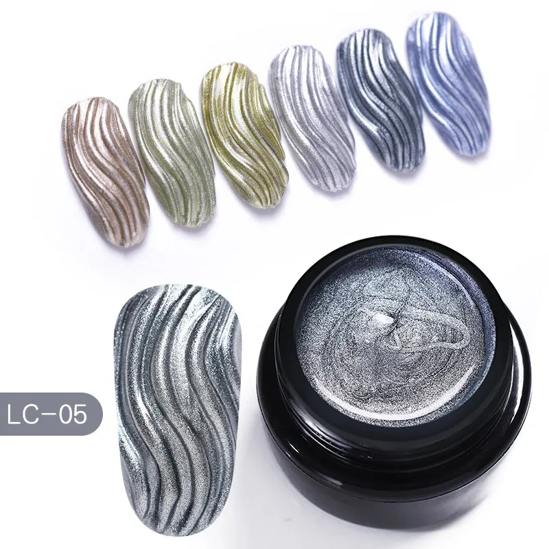 metallic 05 LILYCUTE, 7 мл, металлический Гель-лак для ногтей, долговечный Блестящий золотистый, красный, серебристый цвет, дизайнерский УФ-лак, впитывающий светодиодный Гель-лак для ногтей - Цвет: metallic 05