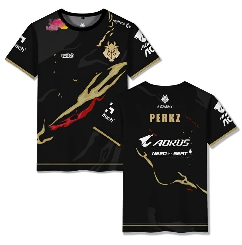

G2 Team Uniform Jersey With Personal ID LOL CSGO LEC Team Uniform The Latest Mens And Womens T-Shirts G2 Team Supporters