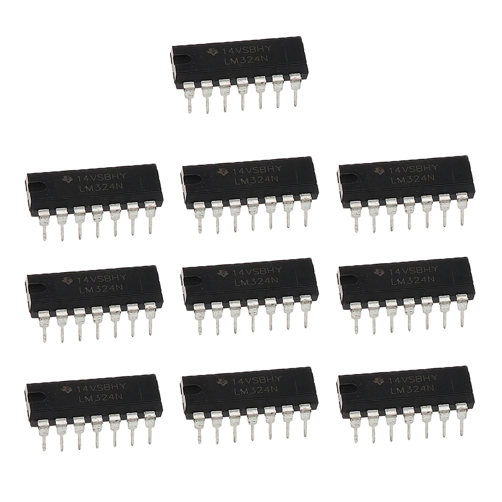 

10Pcs LM324N Low Power Quad Operational Amplifier DIP-14 Black