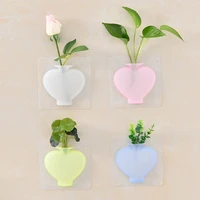 1pcs silicone sticky vase creative non marking sticky wall flower pot plant vase family office decoration container