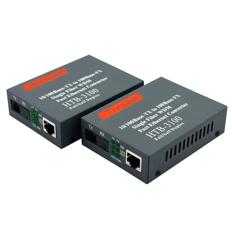 TTH HTB-3100AB media converter 25KM single-mode 10/100m fiber fiber optic transmitter single-mode receiver switch ethernet
