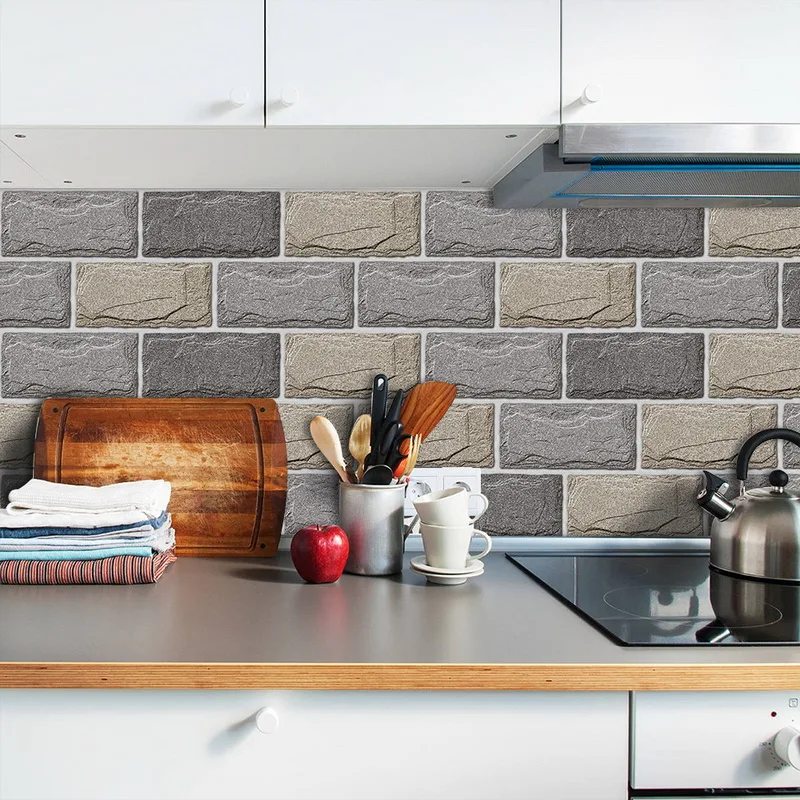 3D Wall Tiles Peel and Stick Self Adhesive Removable Stickers for Kitchen Backsplash Bathroom DIY Home | Дом и сад