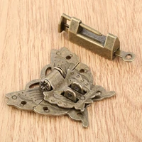 1set vintage wooden box cabinet toggle latch hasp with antique chinese old padlock furniture accessories