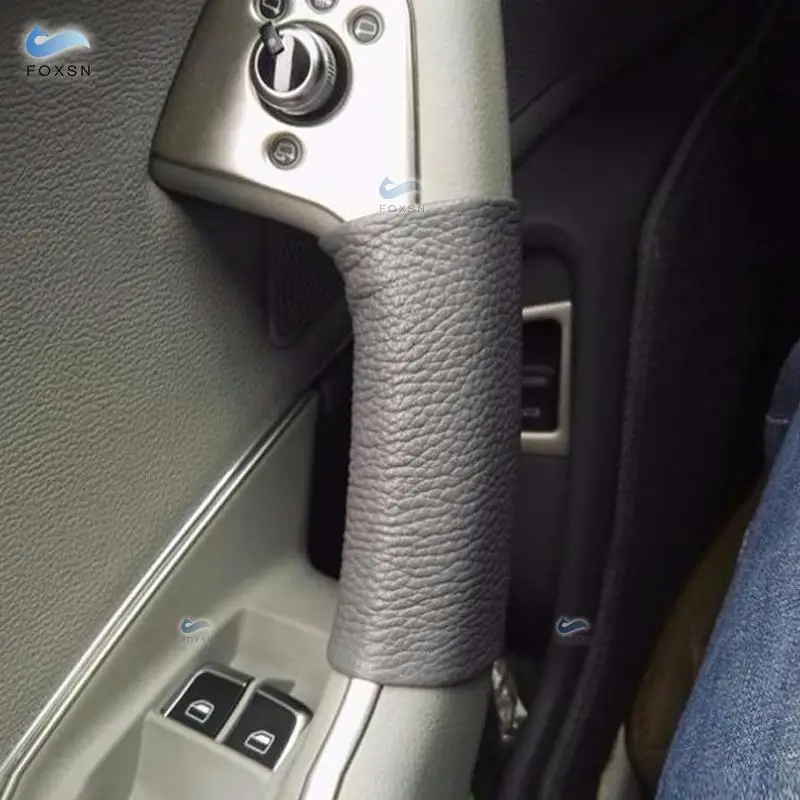 Для Audi A6 C6 2005 2006 2007 2008 2009 2010 2011 коровья кожа накладка на внутреннюю дверную ручку