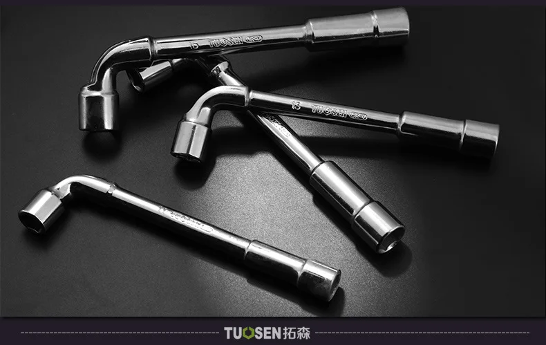TUOSEN 8-19 мм двойной гаечный ключ хром-ванадиевая сталь полированный торцевой гаечный ключ l-образный трубчатый угловой гаечный ключ ручной инструмент