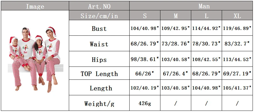 2020 Семейные рождественские пижамы Рождественская одежда с полосатым принтом для