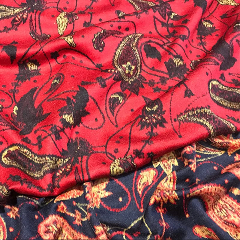 

Jacquard Fabric Knitted Mink Velvet Cloth New Autumn Winter Wool Cashew Dress Australian Cashmere Garment Sewing Material