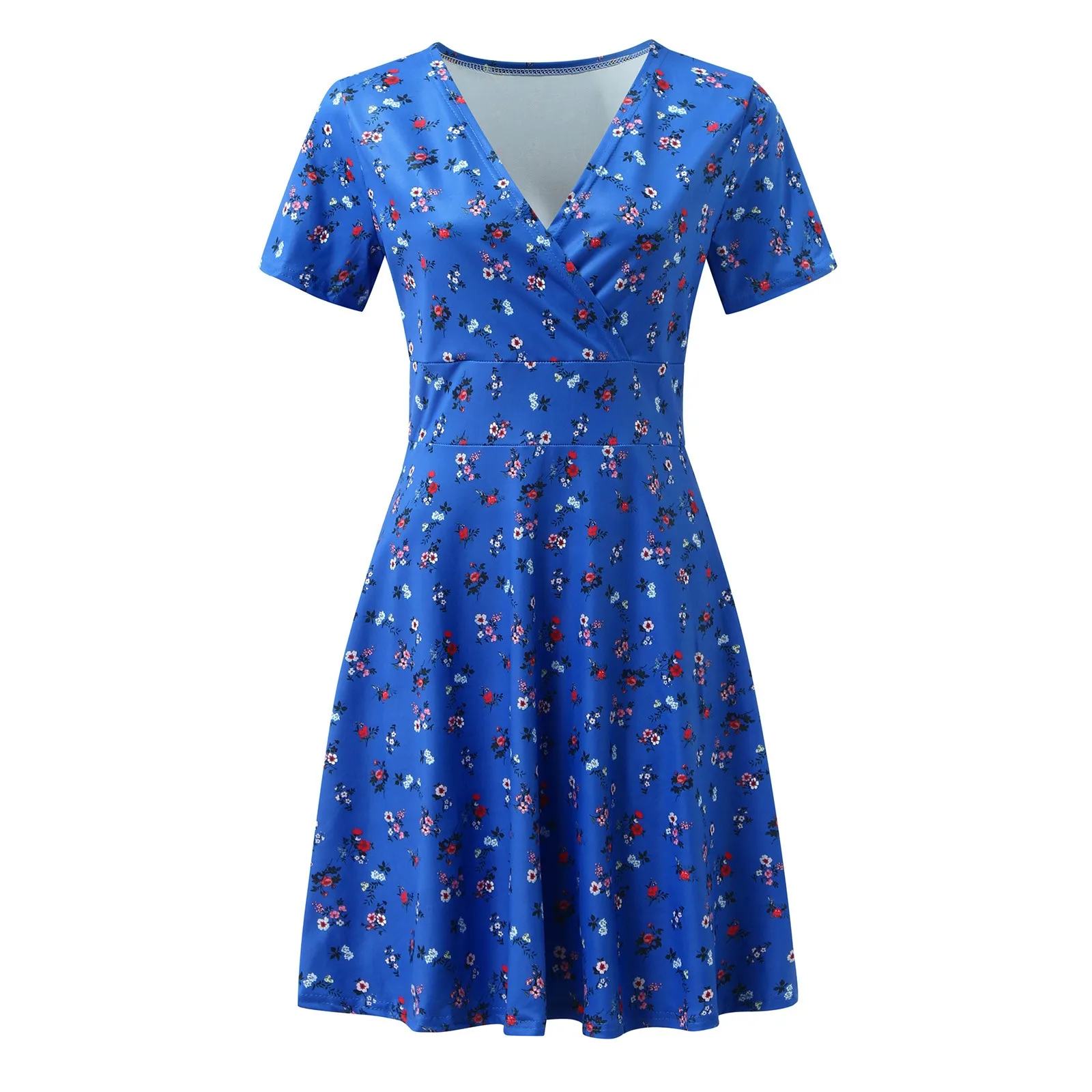 

Floral Boho Dress Women Summer Warp Dress V-neck Short Sleeve Party Dresses Sundress Casual Beach Dresses Vestidos De Verano