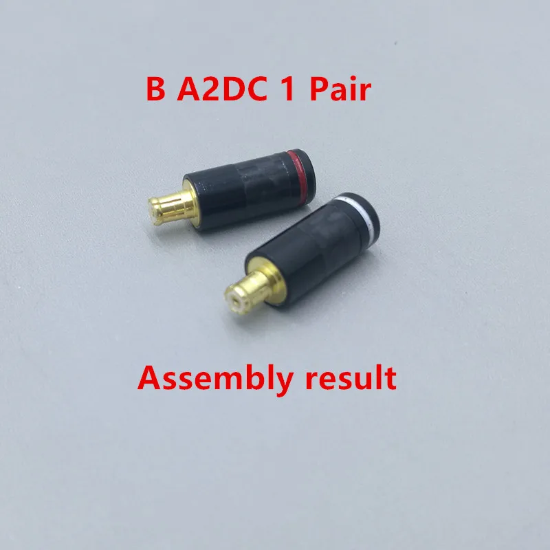 B A2DC 1 Pair 2 шт на заказ универсальный контактный разъем mmcx штекер, A2DC штекер, 0,78 мм 2pin Чистая медь позолоченный встроенный - Цвет: B A2DC 1 Pair