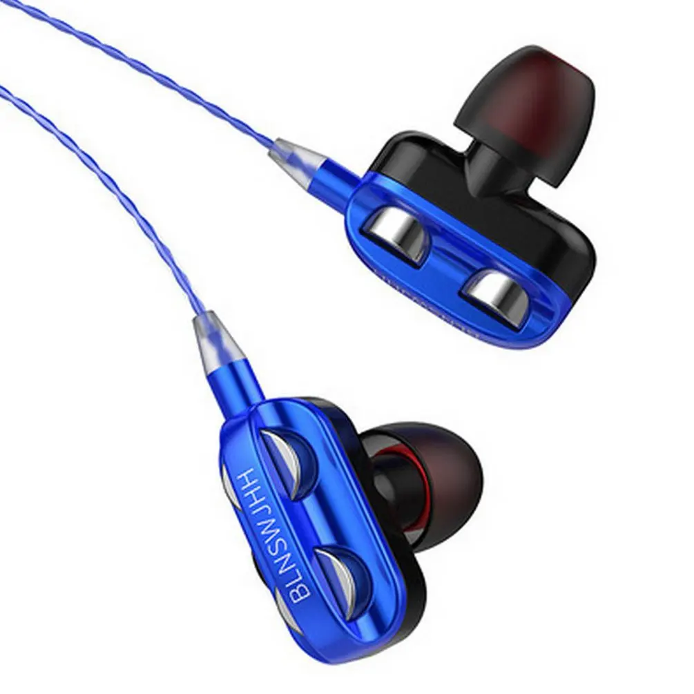 

Wired Headset 3D Stereo Dual Driver Music Headset Strong Bass HIFI Sports Headset 3.5mm In-Line Earbuds for Smartphones