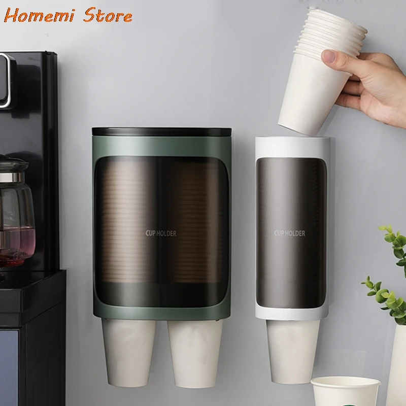 

Disposable Paper Cups Dispenser Plastic Cup Holder For Water Dispenser Wall Mounted Cup Storage Rack Cups Container