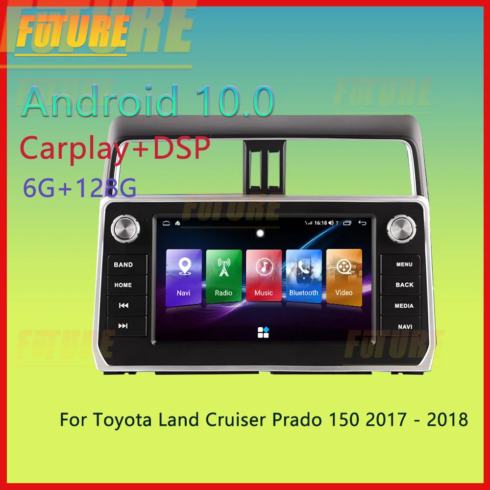 

128G For Toyota Land Cruiser Prado 150 2017 2018 Car Android Multimedia Player GPS Navigation Video Radio Stereo 2 Din Head Unit