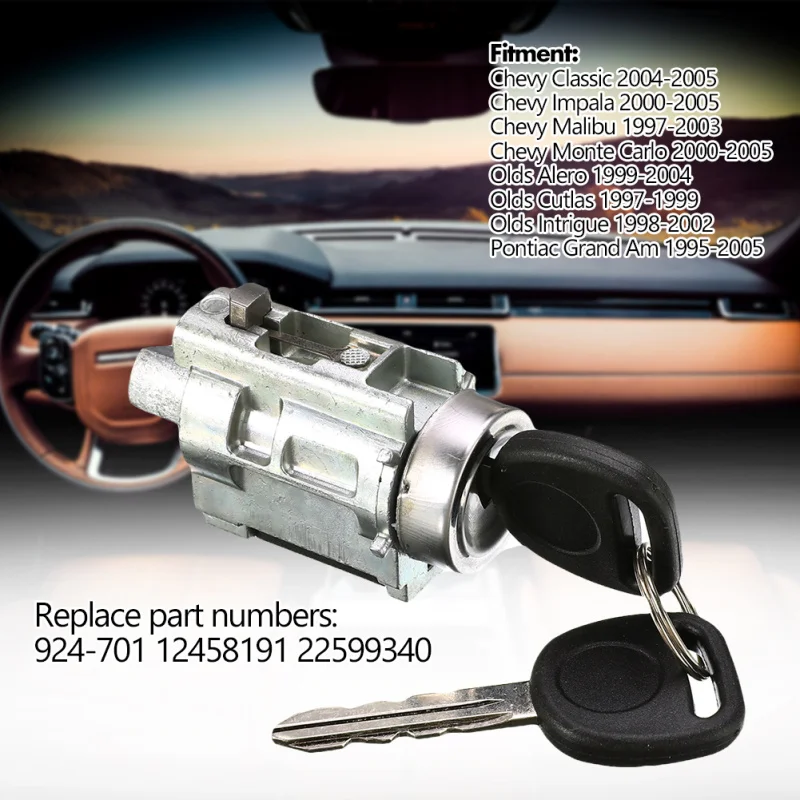 

4pcs/Set Ignition Lock Cylinder Starter Switch with 2 Keys For Chevy Malibu Impala Olds Alero Pontiac Grand Am OEM# 12458191