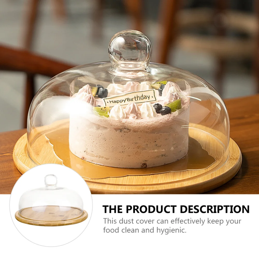 

1 Pc Household Bread Plate Pastry Plate Convenient Snack Tray with Glass Cover