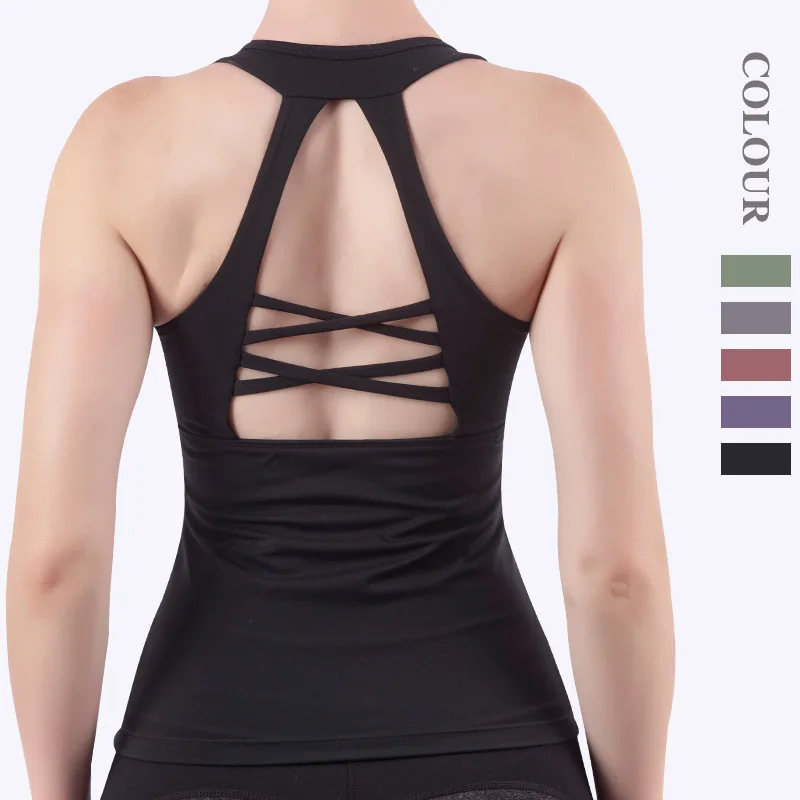 

Женская майка для йоги TQTQKK с перекрестной спинкой, спортивный бюстгальтер, спортивный топ для тренировок в тренажерном зале, бега, Спортивн...