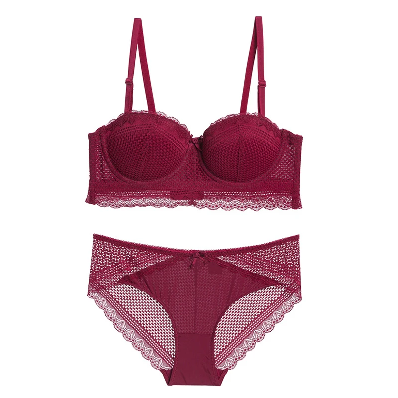 Комплект женского нижнего белья бюстгальтер пуш ап со съемными бретелями без