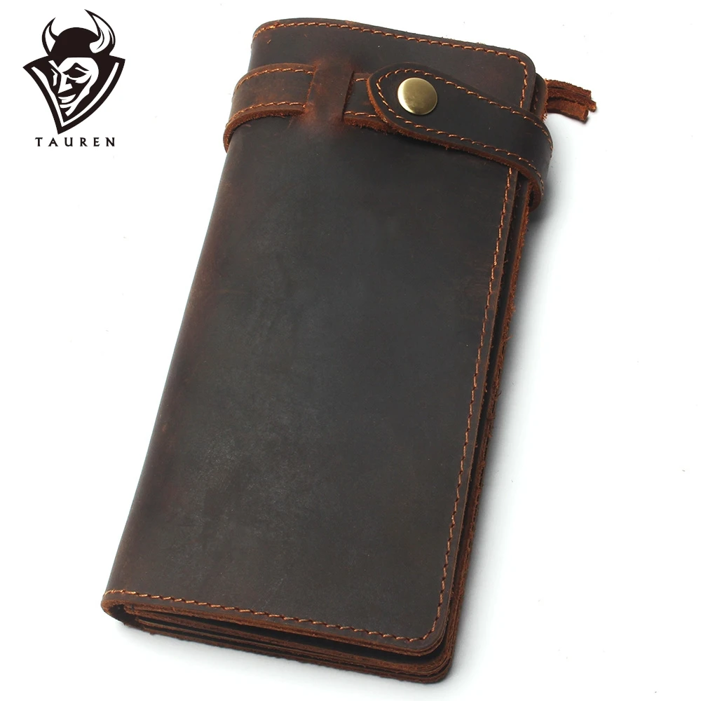 Мужской кошелек из кожи Крейзи Хорс на застежке с цепочкой воловьей мужской