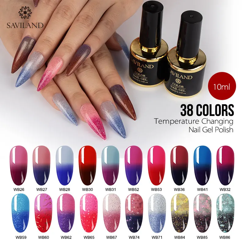 SAVILAND 36 цветов меняющий температуру Гель лак для ногтей Настроение отмачиваемый