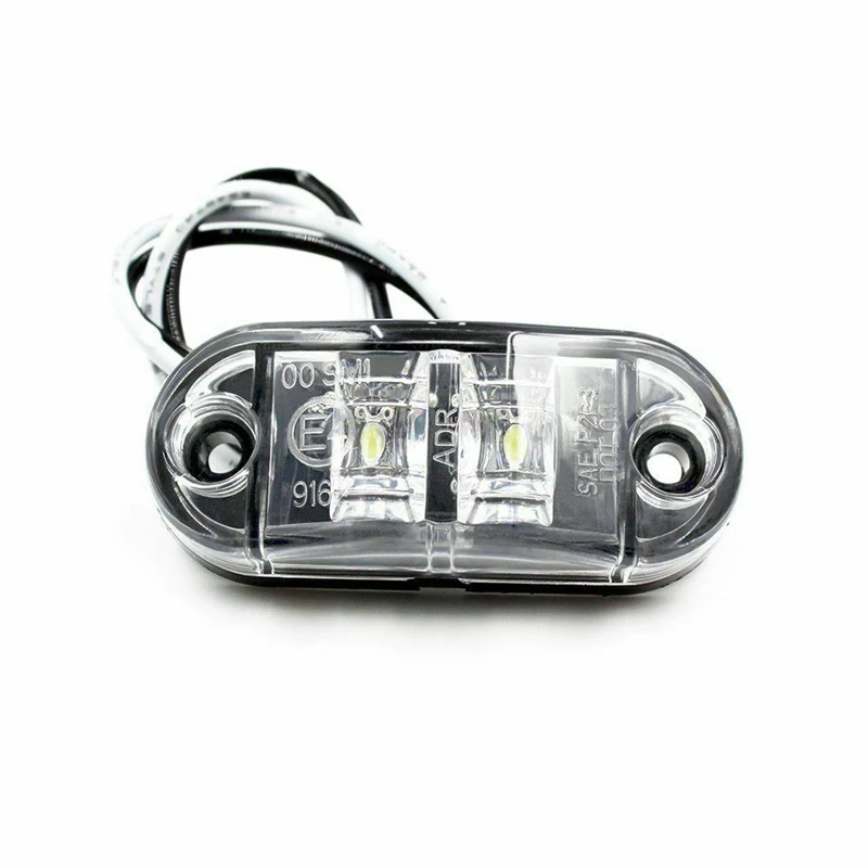 

10X White LED 2.5inch 2 Diode Light Oval Clearance Car Truck Trailer RV Side Marker Lamp