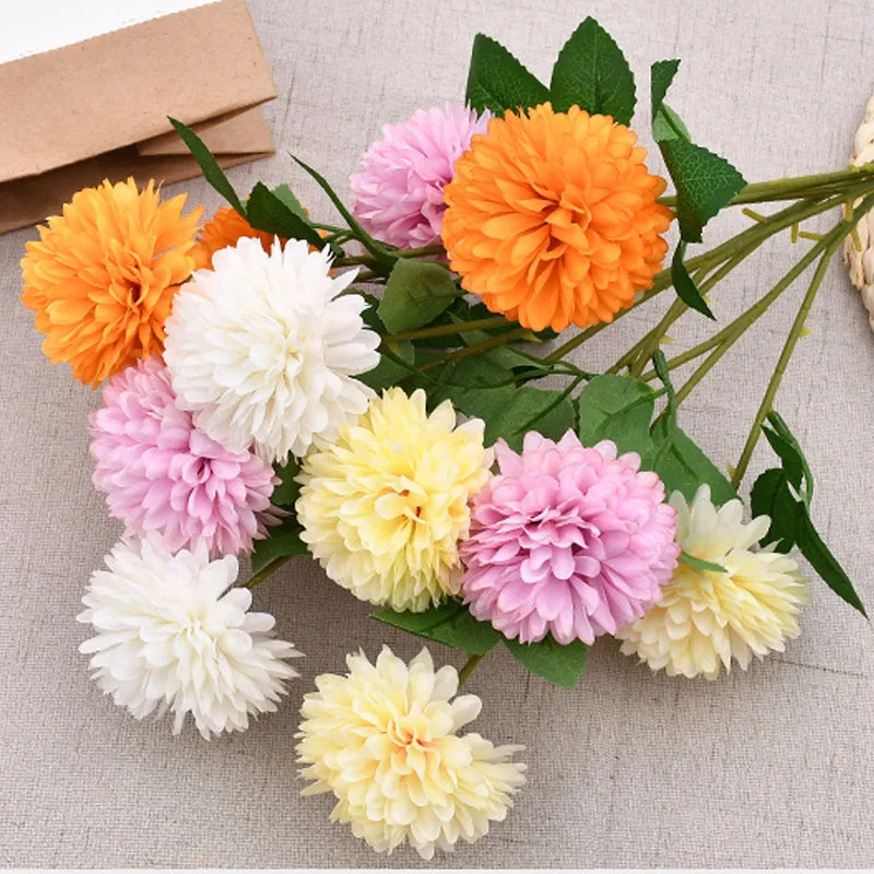 

60cm Ball Chrysanthemum Artificial Flower Dandelion Daisy Fake Silk Flower Bouquet Wedding Deco DIY Party Home Room Decoration